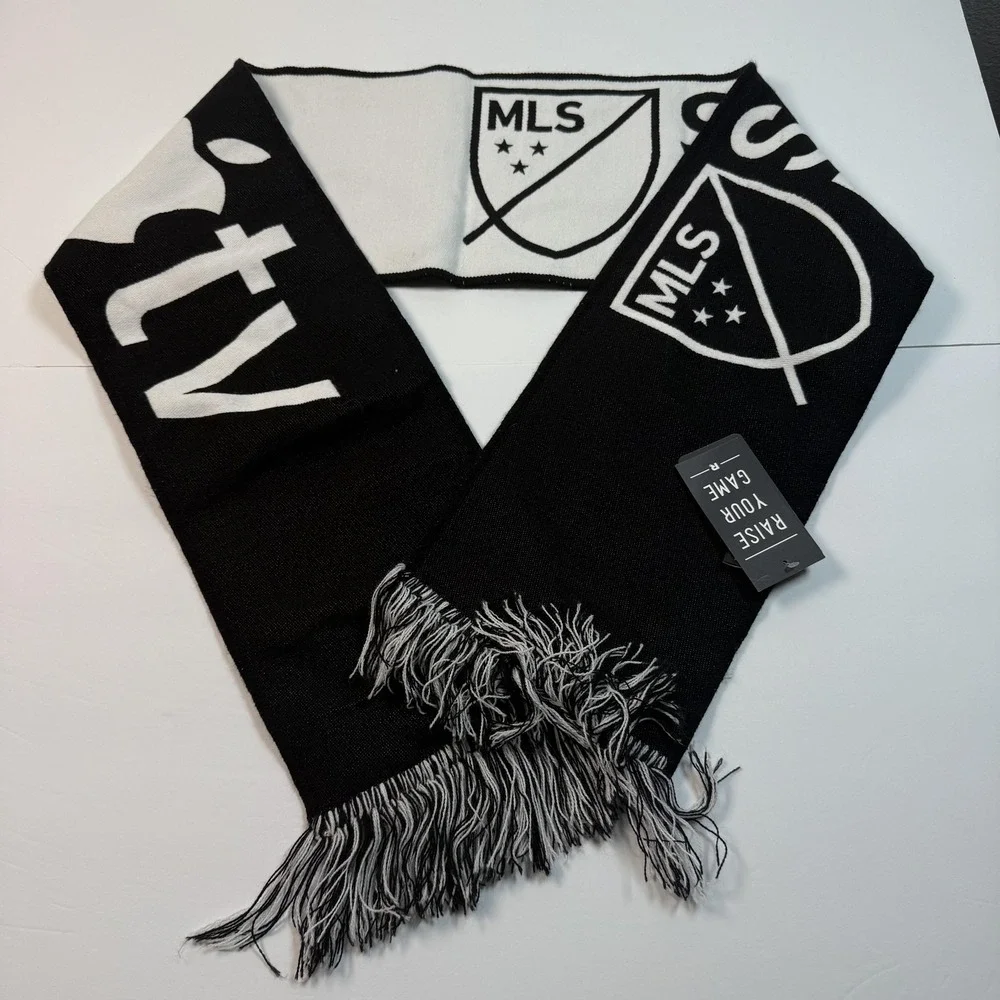 Major League Soccer Scarf Black White Season Pass‎ Supporter Fan Gear